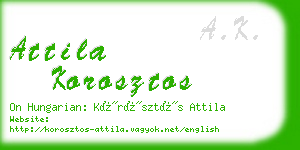 attila korosztos business card